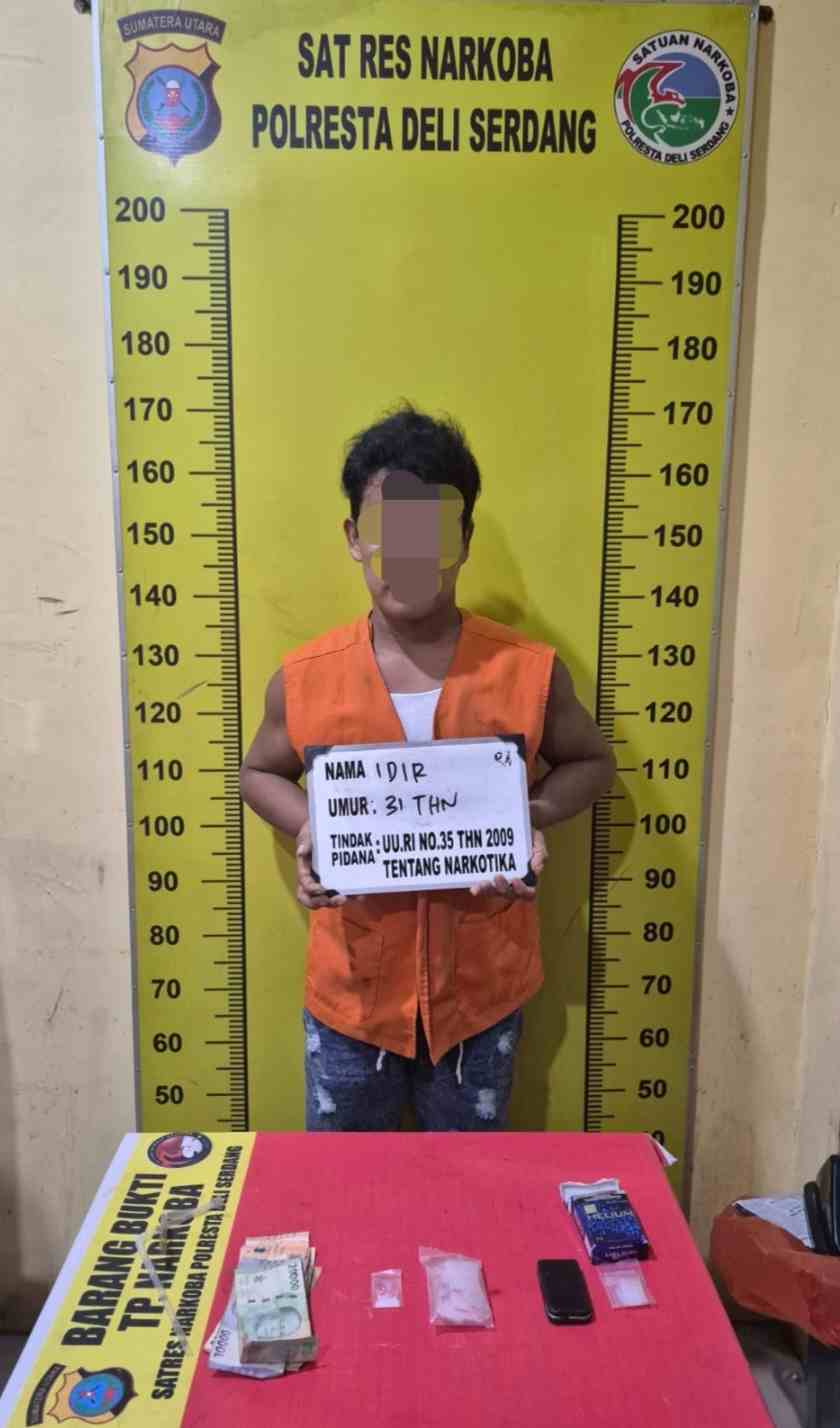 Sat Narkoba Polresta Deli Serdang Amankan Pria Yang Menyimpan Sabu di Pantai labu   