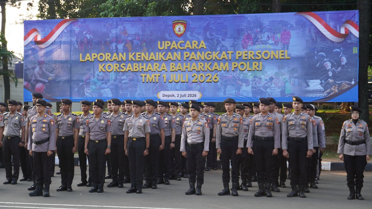 Sebanyak 42 Personel Korsabhara Baharkam Polri Resmi Naik Pangkat   