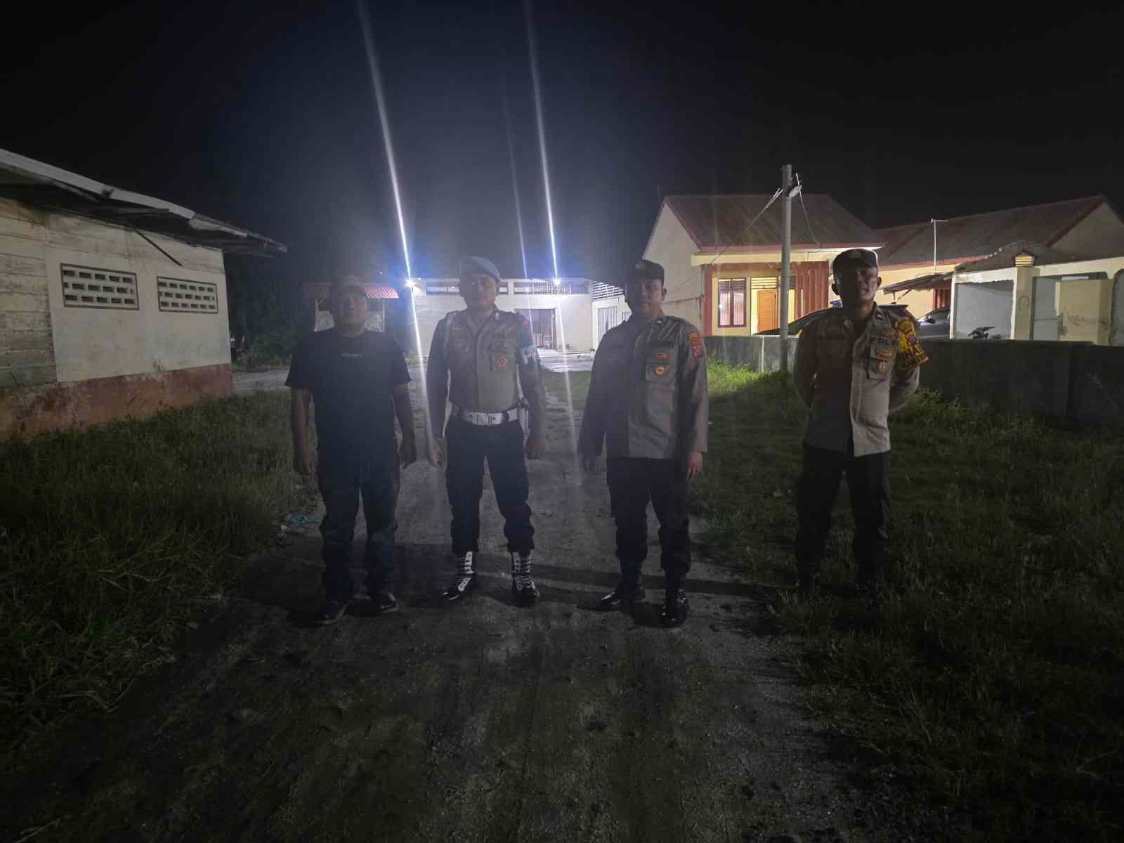 Polsek Medang Deras Laksanakan Patroli Malam Gabungan, Antisipasi Kejahatan dan Geng Motor di Jalan Panglima Muda Pagurawan   