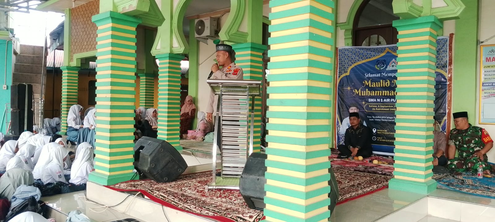 Kapolsek Air Putih Hadiri Peringatan Maulid Nabi SAW 1448 H di SMA Negeri 1 Air Putih   